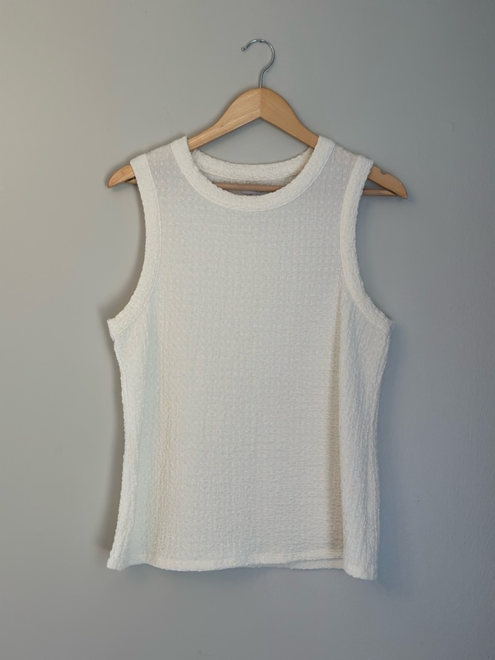 Nine West Cream Textured Sleeveless Tank Women’s Size XL #chick #cbk